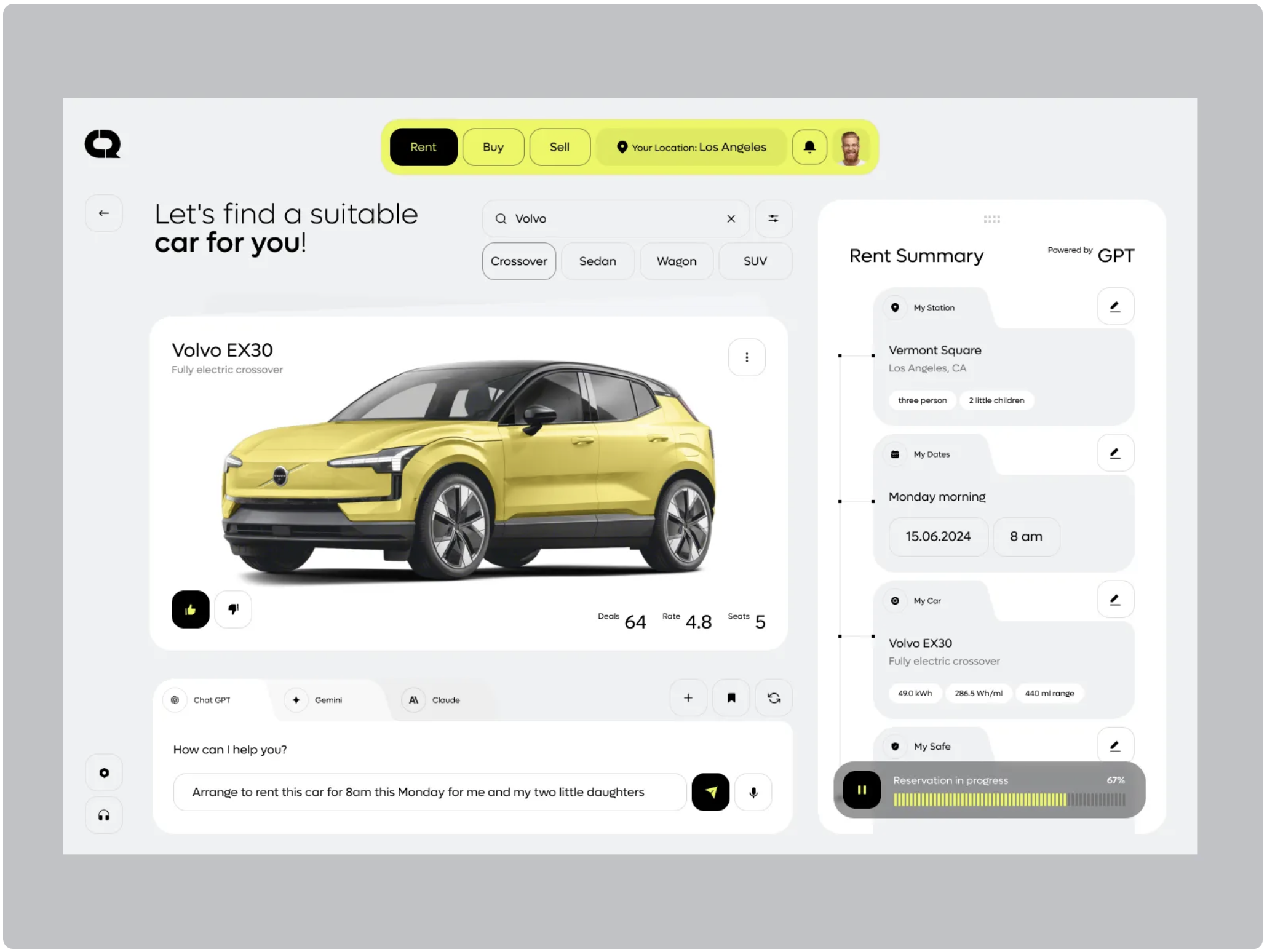 Car Rental AI Assistant Dashboard